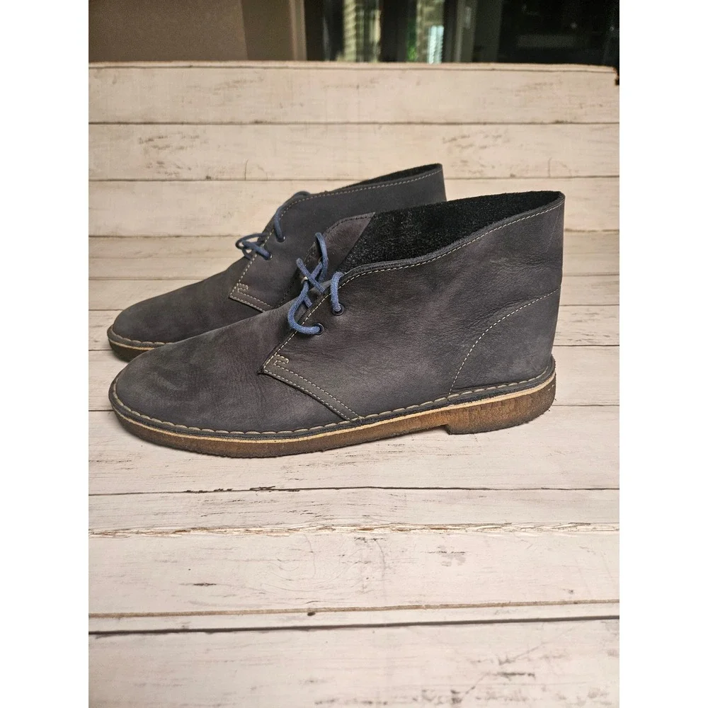 Clarks Originals Mens Desert Boots Navy Blue Suede Chukka Crepe Sole 11 M 63687